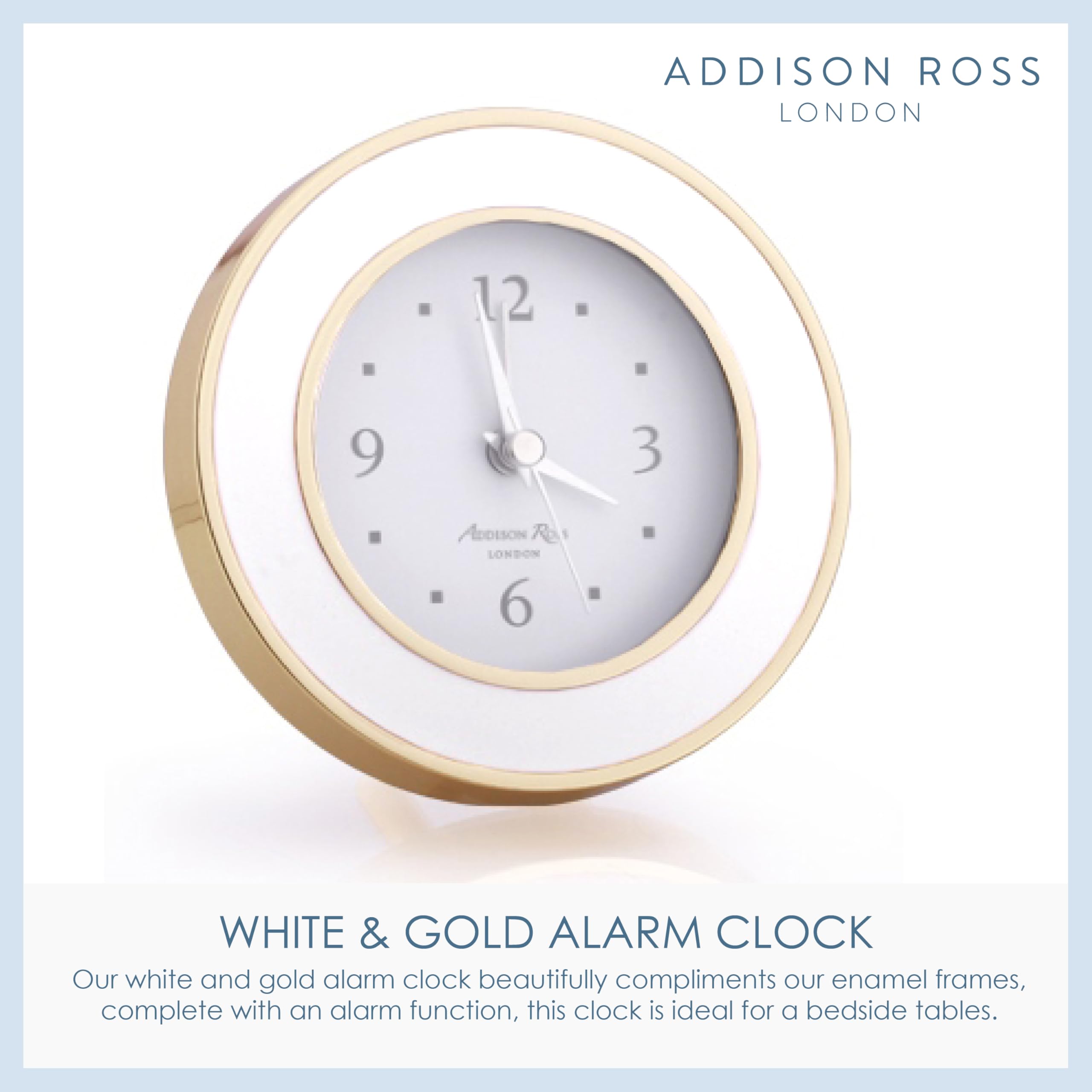 Amazon.com: Addison Ross White and Gold Plated Silent Alarm Clock